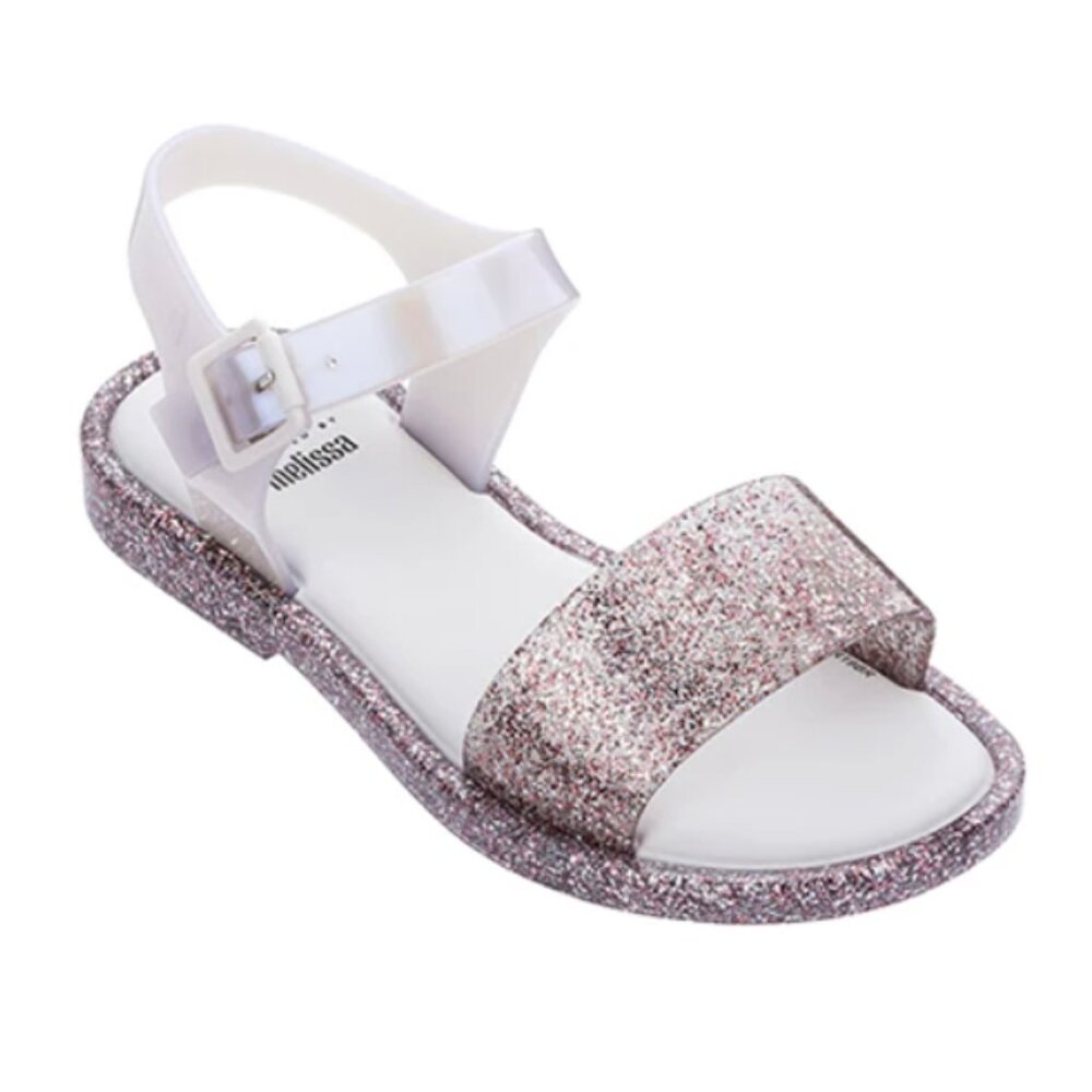 MINI MELISSA Mel Mar Pastel Pink Glitter Jelly Sandals - Girl's Size 9